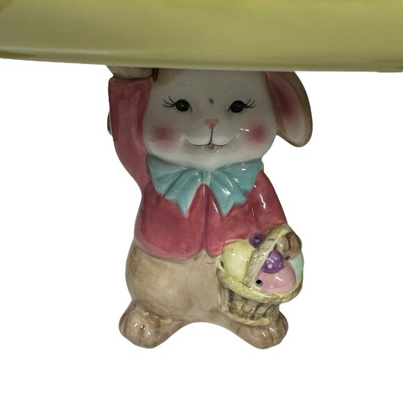 Mr Christmas Cottontail Easter Bunny Plate Cake Stand Lighted Pie Rabbit 10.5” - Picture 4 of 14